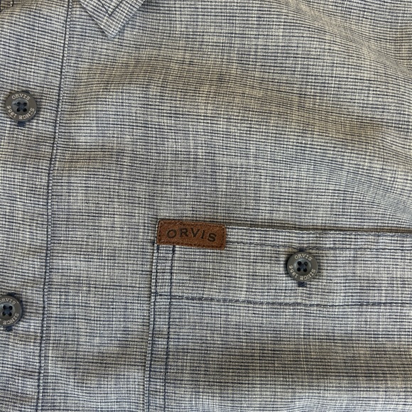 Orvis Classic Collection Short Sleeve Button Down Shirt Blue, Size XL - Picture 2 of 7